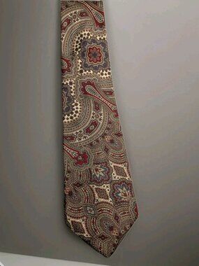 Stafford Men's Silk Neck Tie  Multicolor Paisley All Silk All Fabric